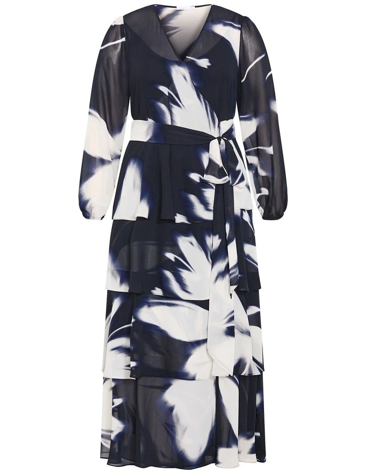 Selene Wrap Maxi Dress in Blue image 3