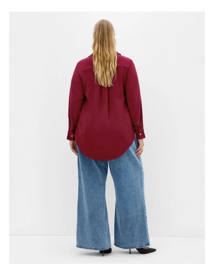 Raegan Shirt in Burgundy image 2