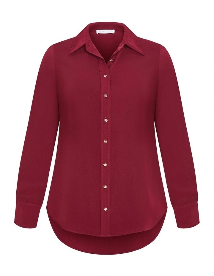 Raegan Shirt in Burgundy image 3