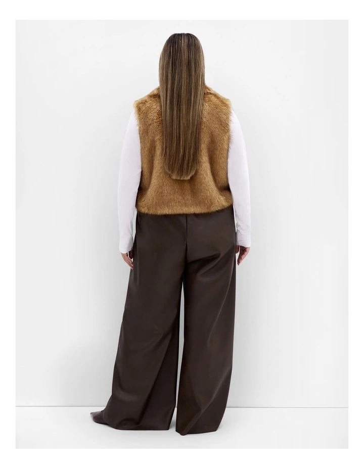 Gianna Faux Fur Vest in Natural image 2