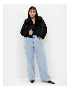 Gianna Faux Fur Vest in Black