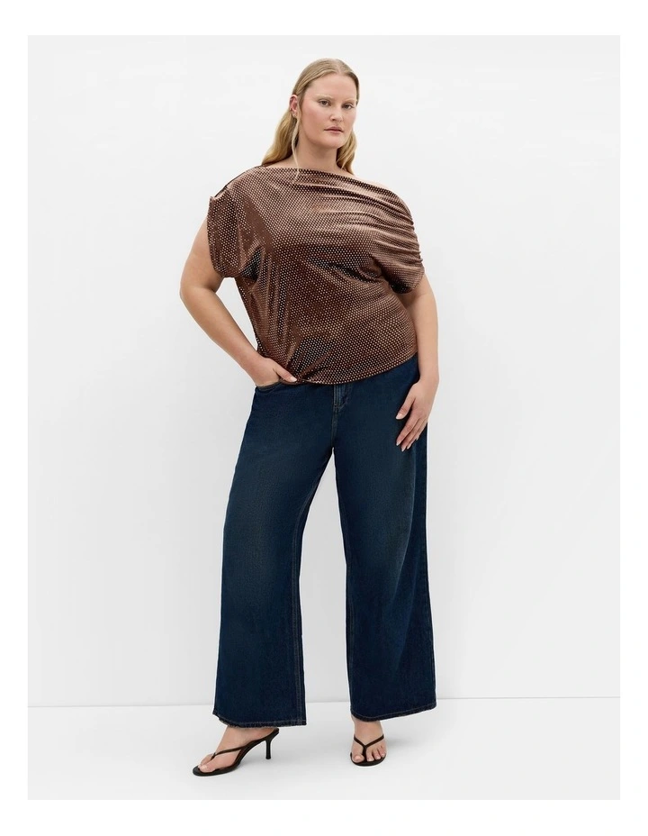 Shimmy Off Shoulder Top in Bronze image 1