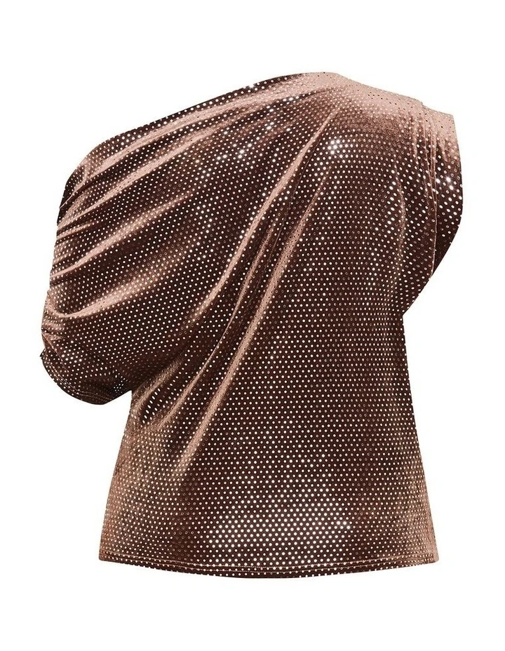Shimmy Off Shoulder Top in Bronze image 4