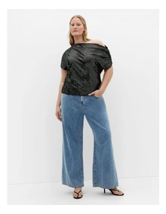 Shimmy Off Shoulder Top in Black