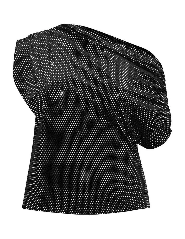 Shimmy Off Shoulder Top in Black image 3