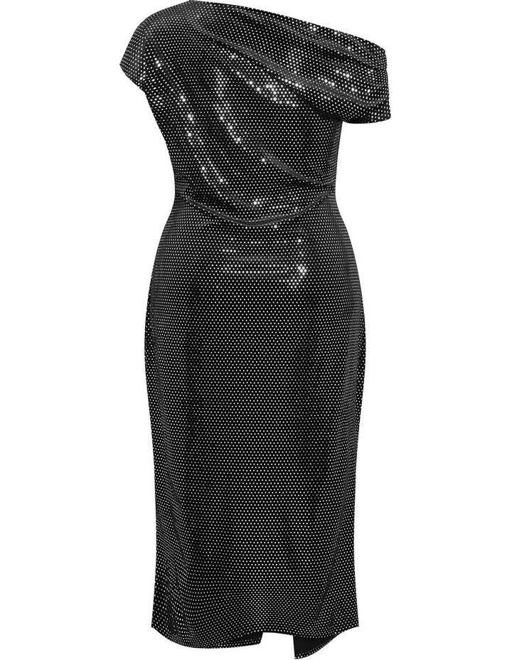 Shimmy Midi Dress in Black image 4