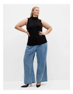 Callie Turtle Neck Top in Black