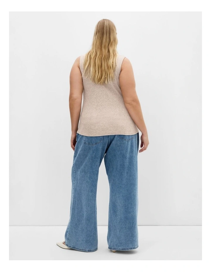 Callie Turtle Neck Top in Mushroom image 2
