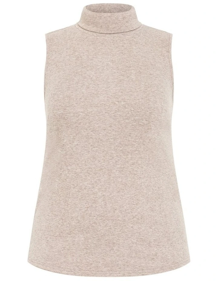 Callie Turtle Neck Top in Mushroom image 3