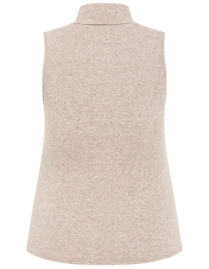 Callie Turtle Neck Top in Mushroom image 4
