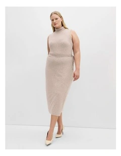 Callie Knit Wrap Midi Skirt in Mushroom