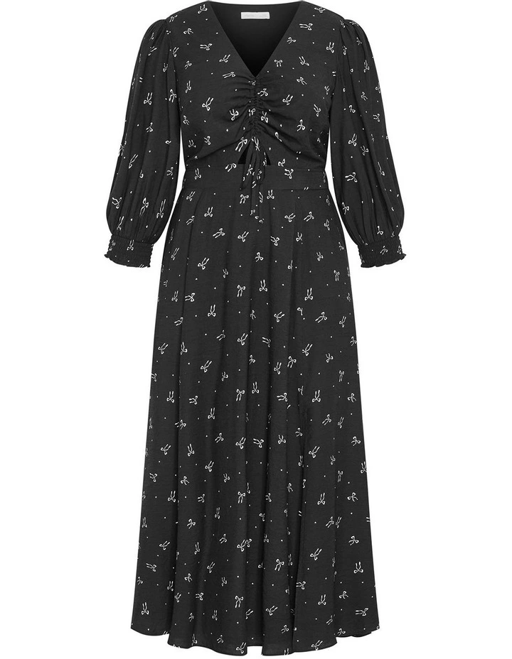 Jona Bow Print Maxi Dress in Black image 3