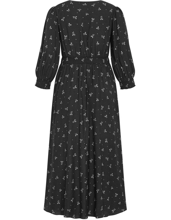 Jona Bow Print Maxi Dress in Black image 4