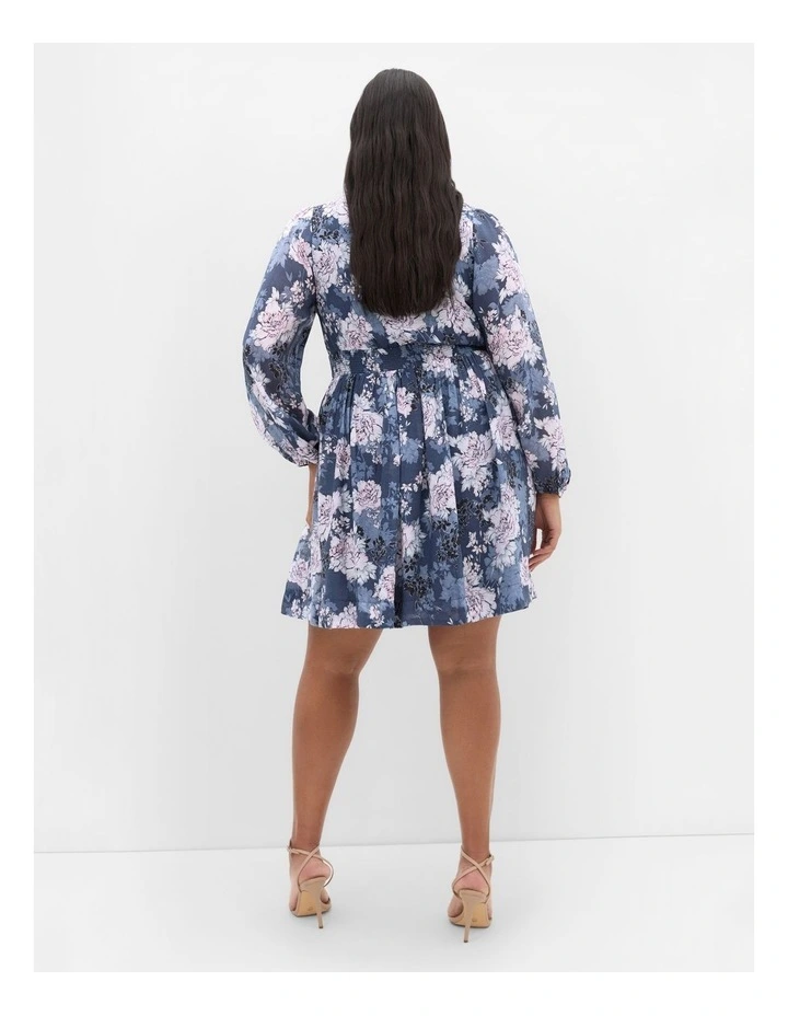 Blossom Mini Dress in Steel Blue image 2