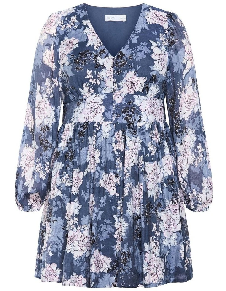 Blossom Mini Dress in Steel Blue image 3