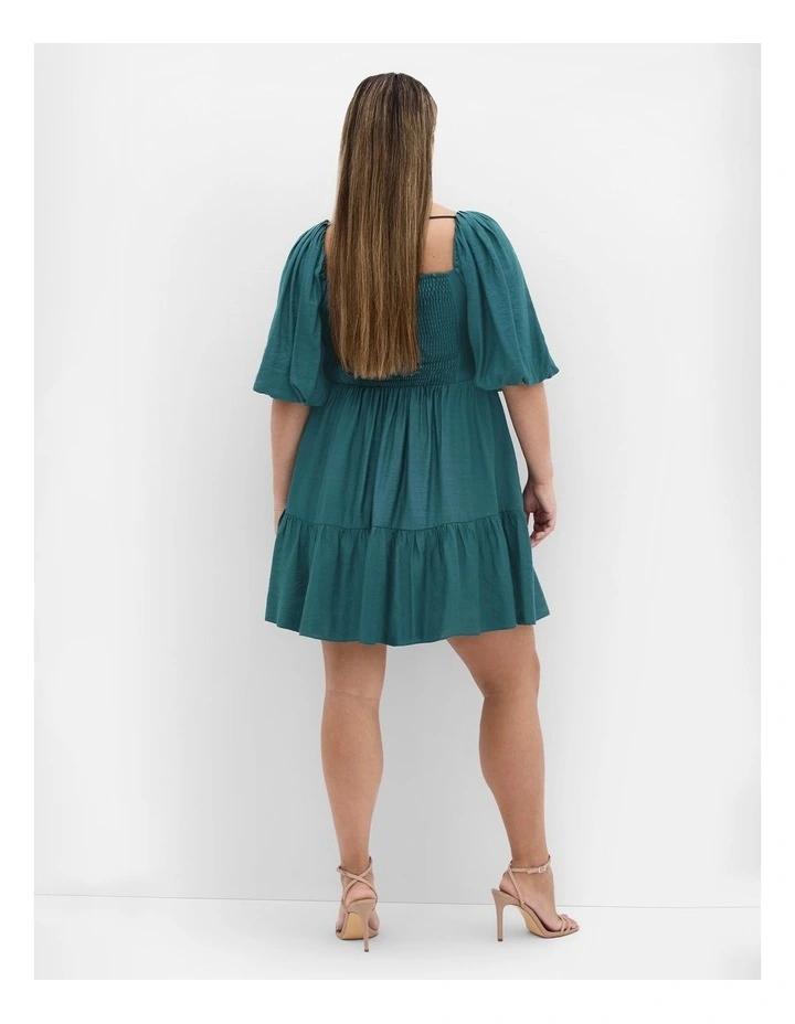 Mindy Babydoll Mini Dress in Evergreen image 2