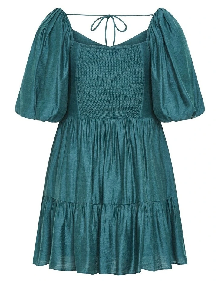 Mindy Babydoll Mini Dress in Evergreen image 4