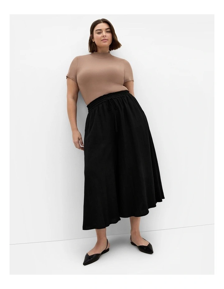 Elly Wide Leg Crop Pant in Black image 1