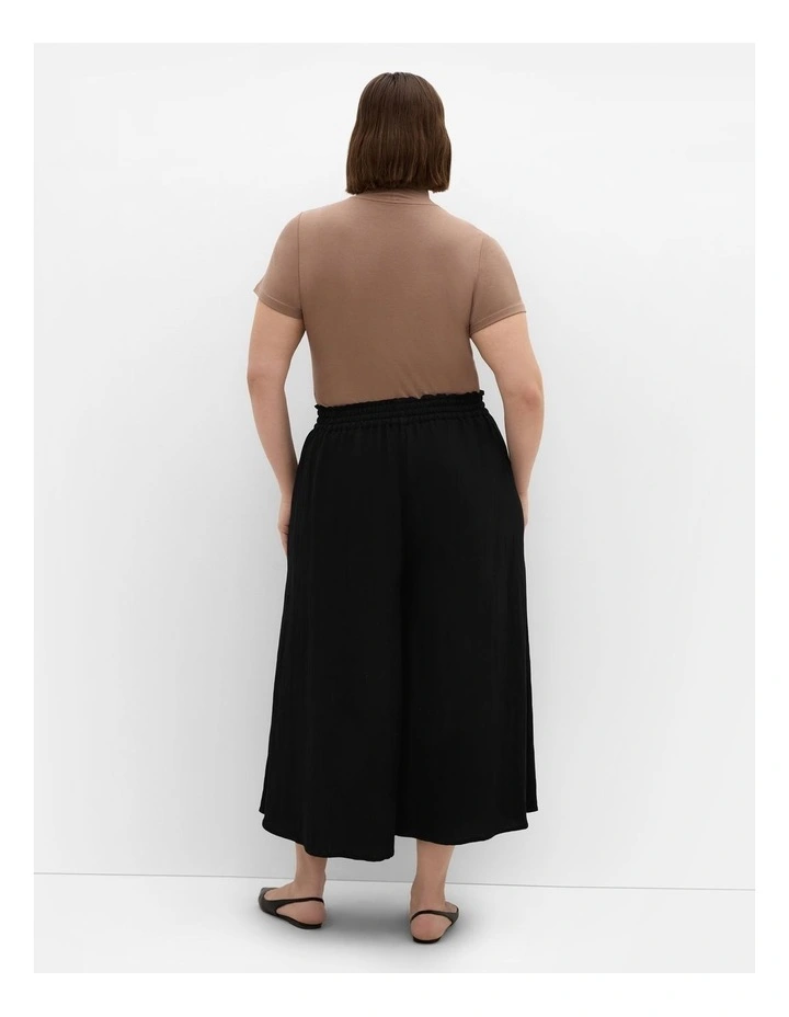 Elly Wide Leg Crop Pant in Black image 2