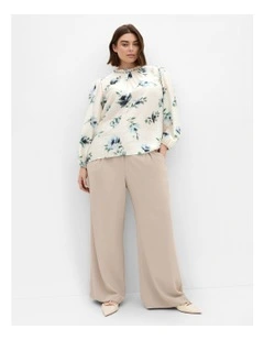 Lorelai Long Sleeve Print Top in Ivory