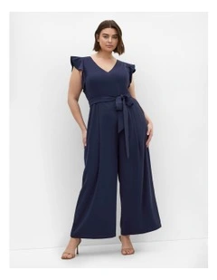 Tani Wide Leg Jumpsuit in Navy