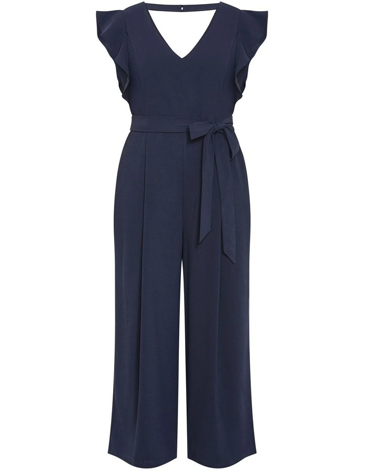 Tani Wide Leg Jumpsuit in Navy image 3