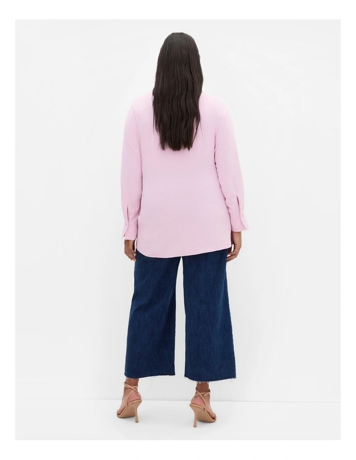 Telia Side Tie Shirt in Soft Pin image 2