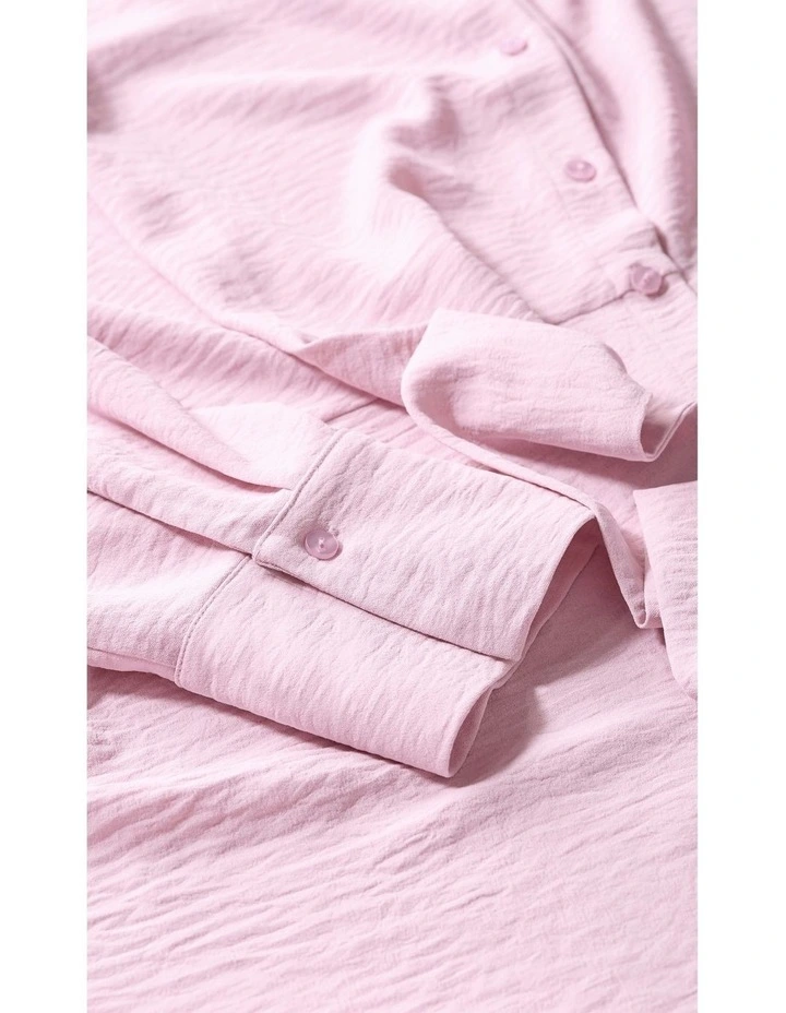 Telia Side Tie Shirt in Soft Pin image 7