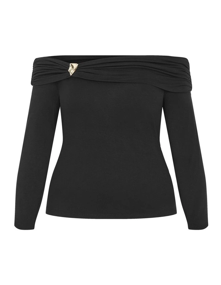 Buckle Detail Top in Black image 3