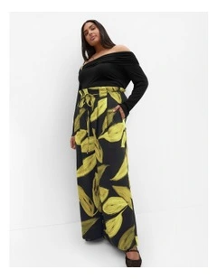 Shania Zest Print Wide Leg Pant in Black