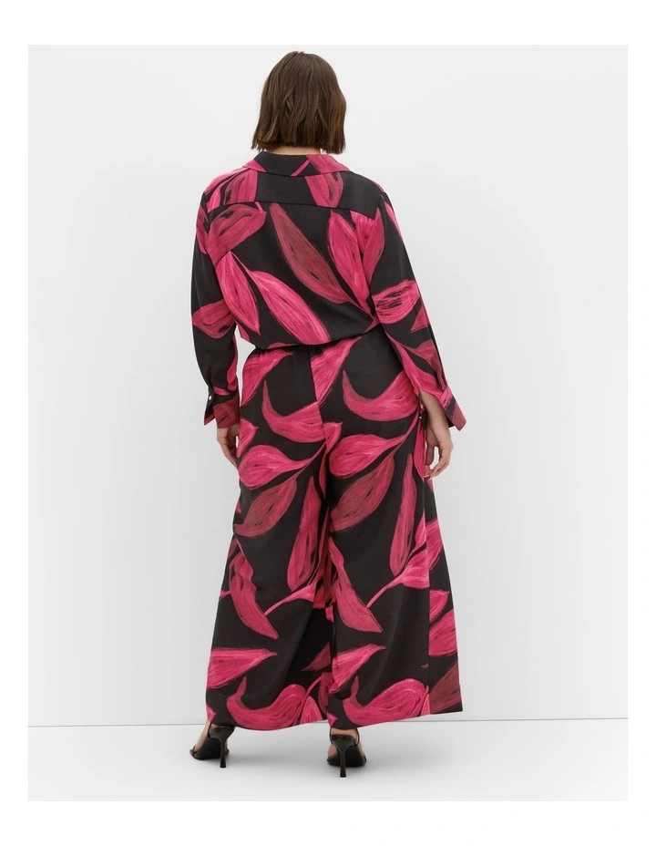 Shania Abstract Print Wide Leg Pant in Black image 2