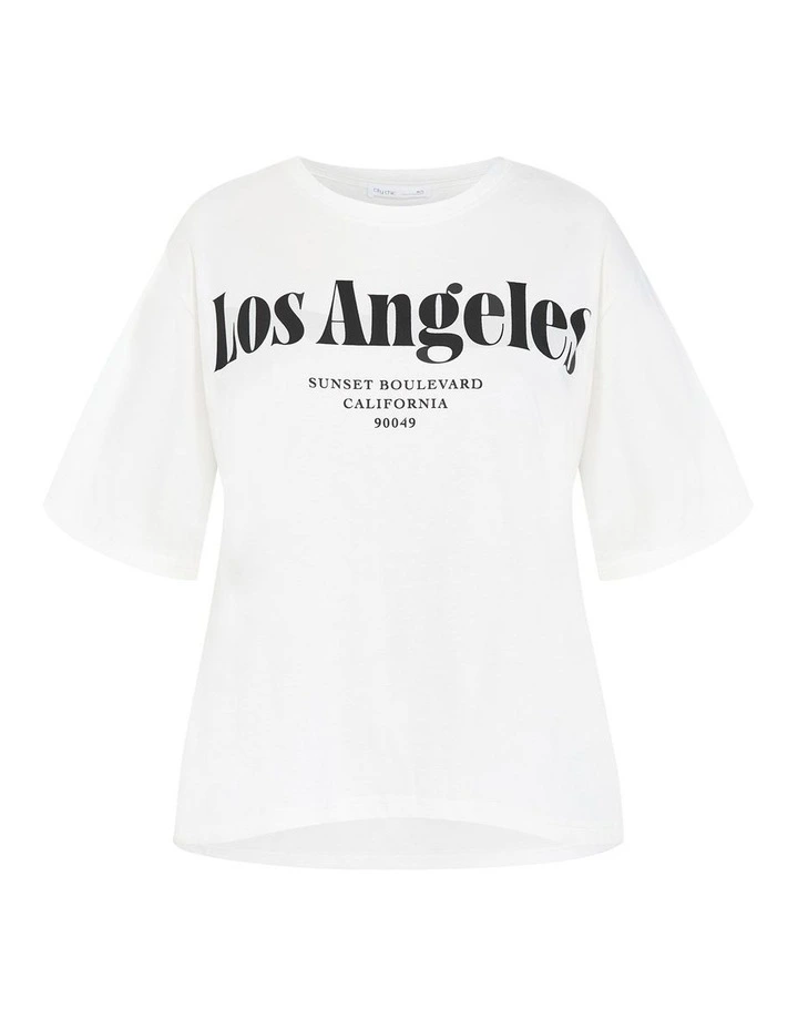 Los Angeles Cotton Tee in ivory image 3