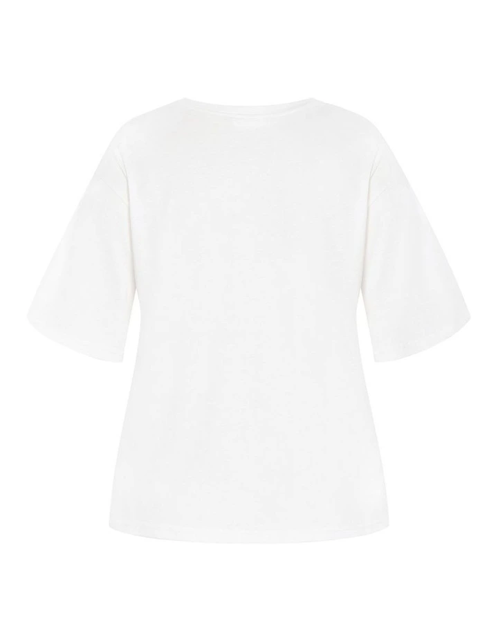 Los Angeles Cotton Tee in ivory image 4