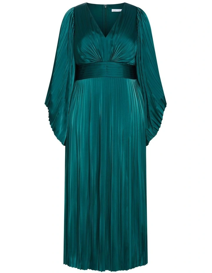 Carmina Pleat Maxi Dress in Emerald image 3