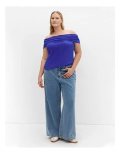 Jessie Off Shoulder Top in Cobalt