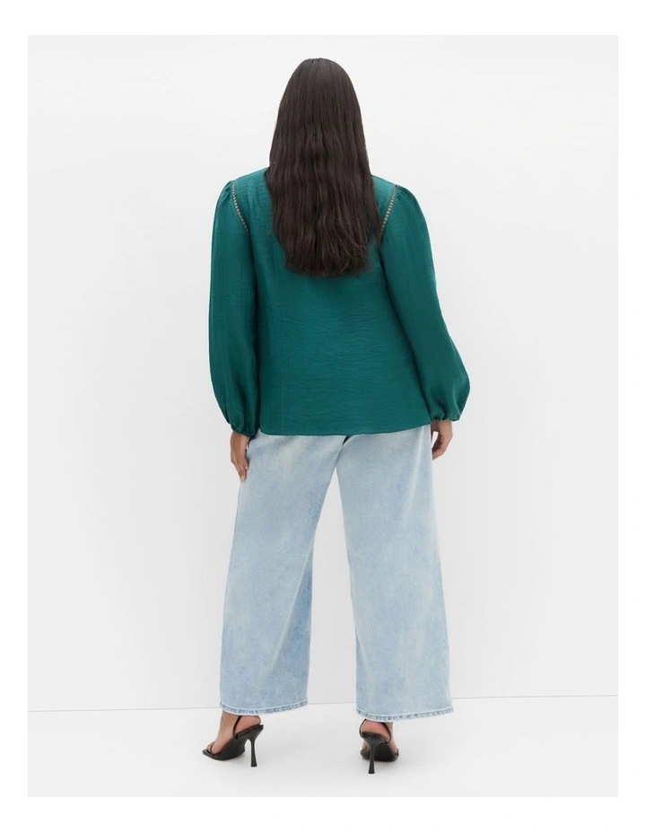 Lorelai Long Sleeve Top in Emerald image 2