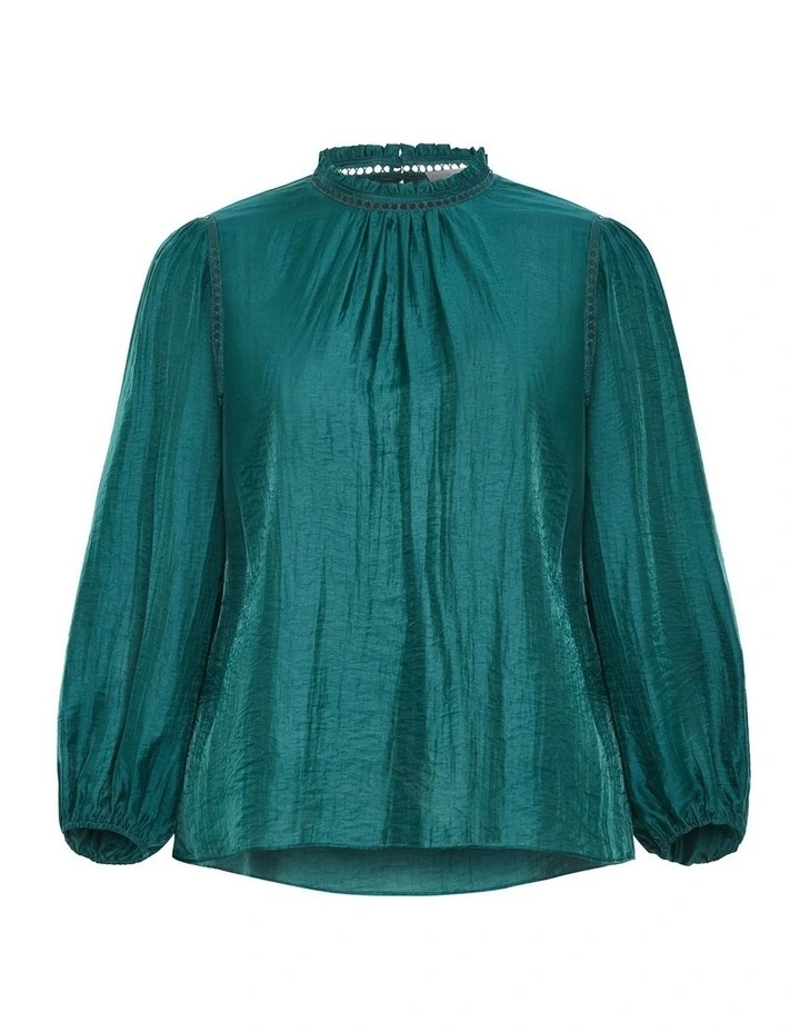 Lorelai Long Sleeve Top in Emerald image 3