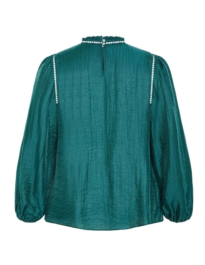 Lorelai Long Sleeve Top in Emerald image 4