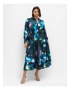 Haze Bloom Maxi Dress in Deep Ocean