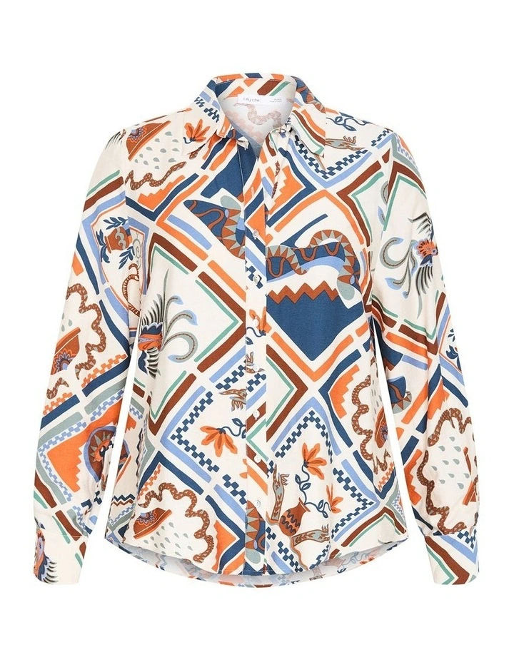 Surface Long Sleeve Print Shirt in Multi image 3