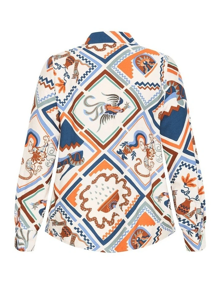 Surface Long Sleeve Print Shirt in Multi image 4