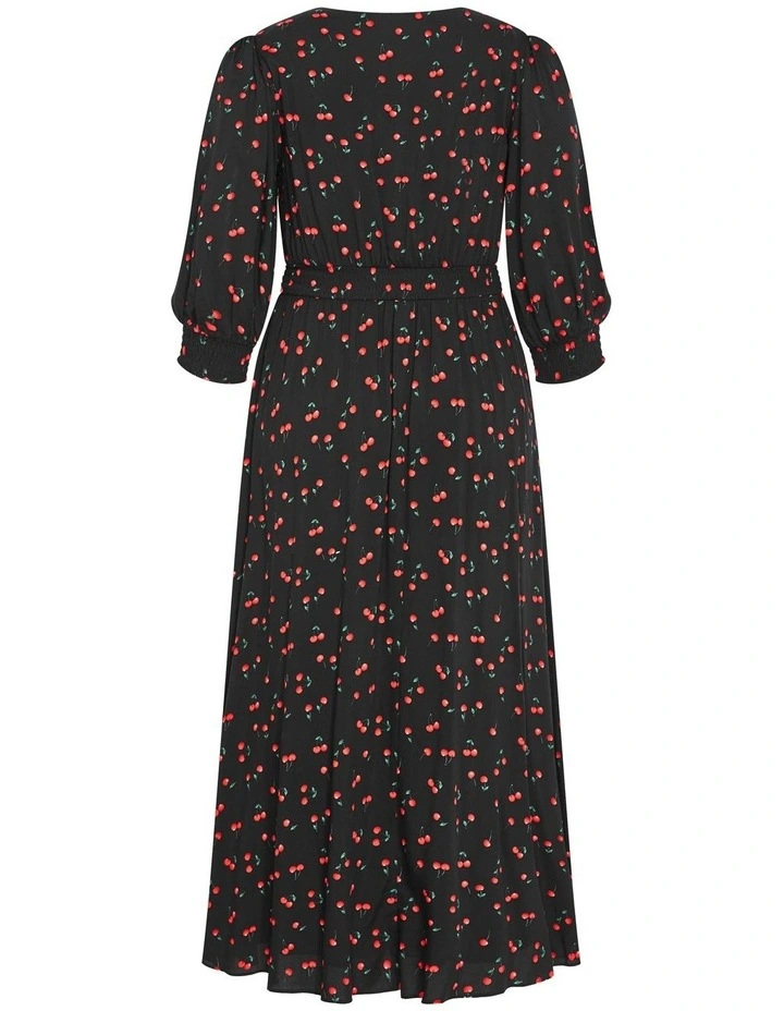 Aliya Elbow Sleeve Maxi Dress in Black image 5