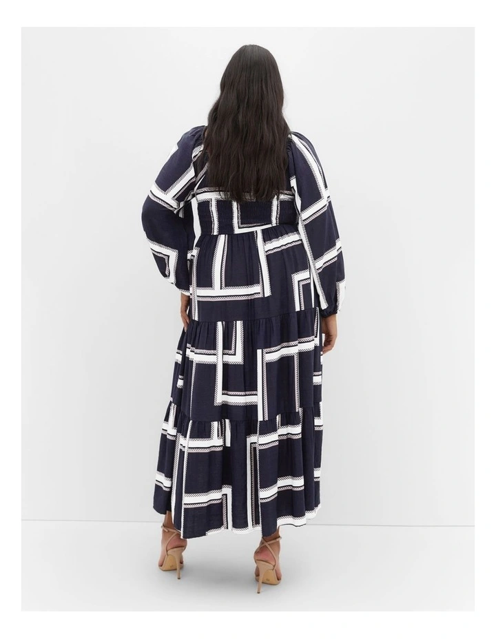 Leila Print Maxi Dress in Navy image 2