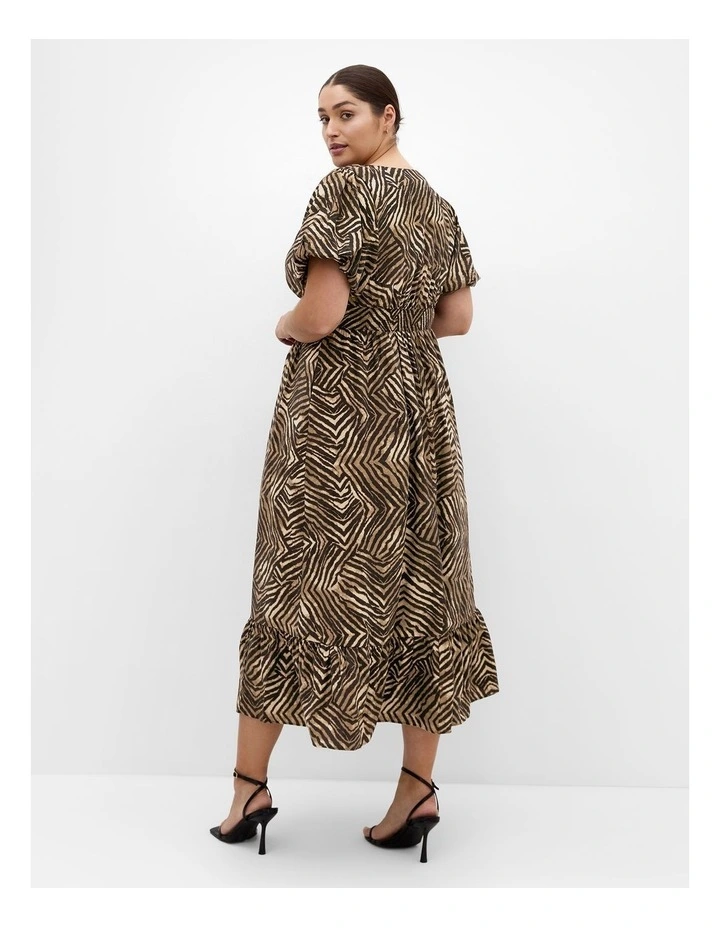 Daphne Print Maxi Dress in Dark Chocolate image 2