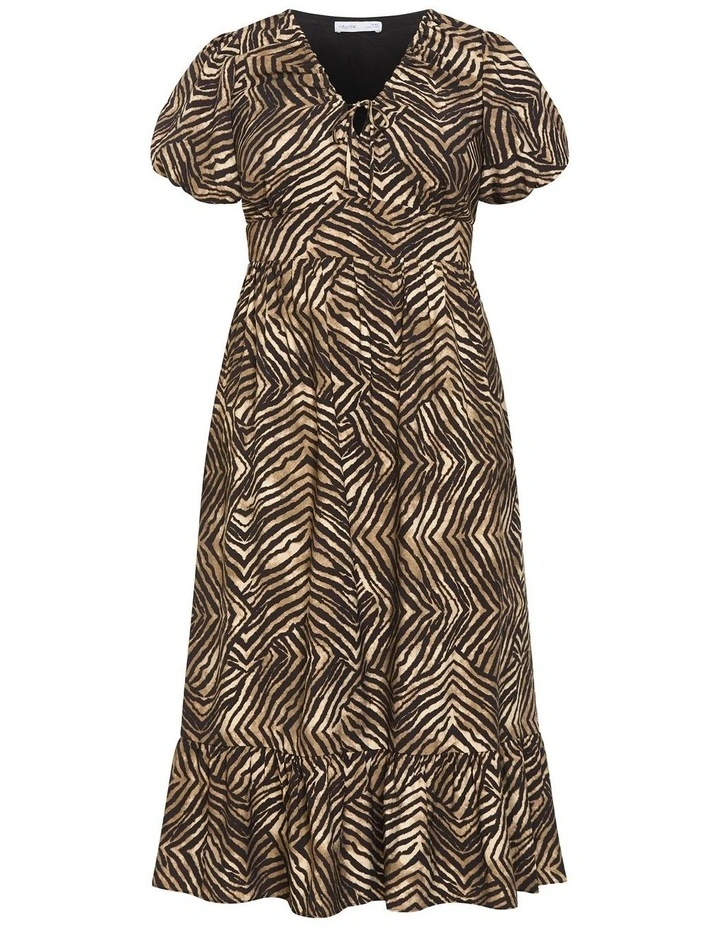 Daphne Print Maxi Dress in Dark Chocolate image 3