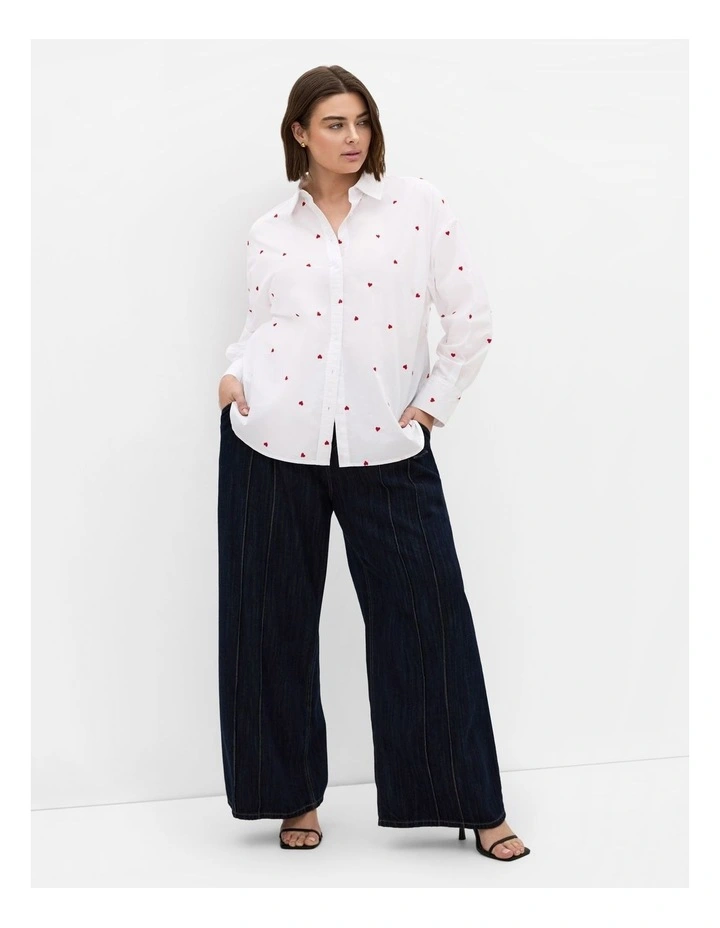 OK Cupid Cotton Shirt in White image 1
