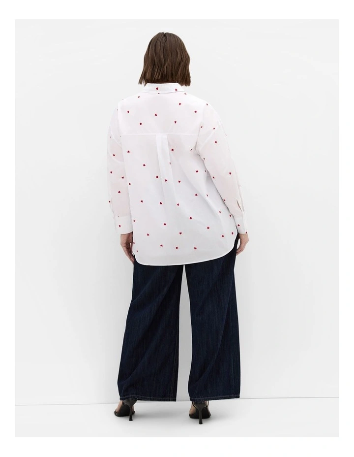 OK Cupid Cotton Shirt in White image 2