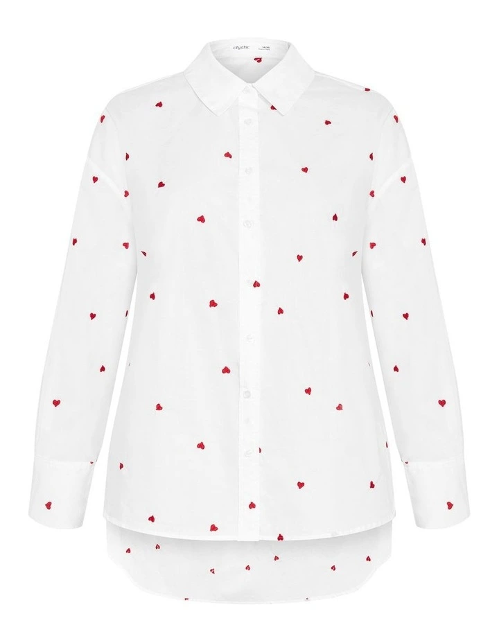 OK Cupid Cotton Shirt in White image 3