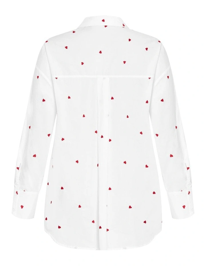 OK Cupid Cotton Shirt in White image 4
