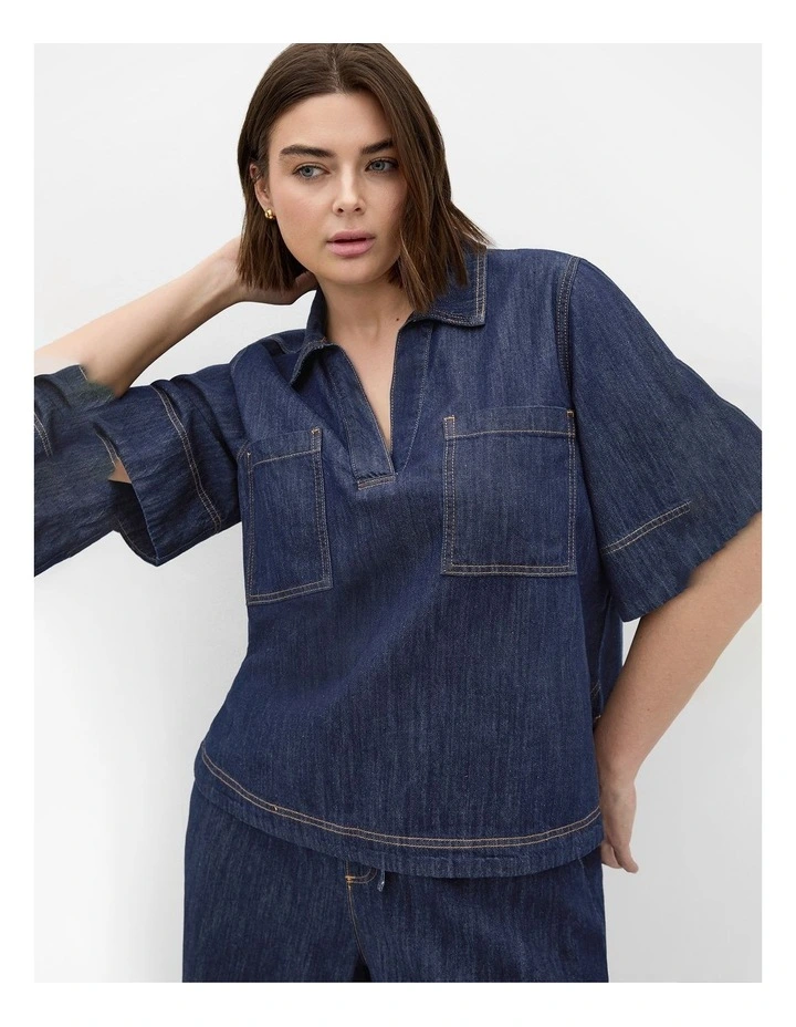 Tia Denim Shirt in Blue image 1